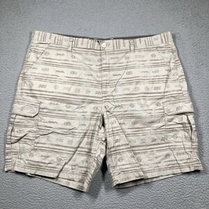 Northwest‎ Territory Shorts Mens 44 Beige Cargo Aztec Print Tribal Coastal Beach